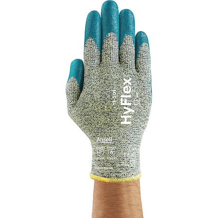 Ansell Hyflex Cut-Resistant Coated Gloves, A5 Cut Level, Foam Nitrile, Gray/Blue, Large (Size 9), 1 Pair 11-501