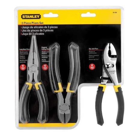 Stanley 3 Piece Bi-Material Grip Plier Set Slip-Resistant Bi-Material Handle 84-056