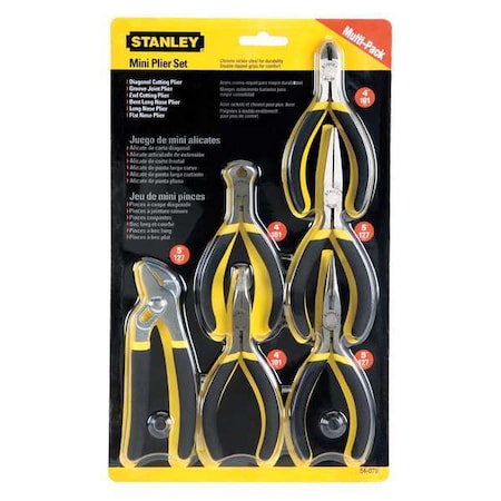 Stanley 6 Piece Bi-Material Grip Plier Set Dipped Handle 84-079