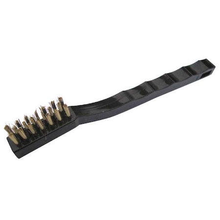 Tough Guy Scratch Brush, Stiff, 5 3/4 in L Handle, 1 1/2 in L Brush, Brass, Plastic, 7 1/4 in L Overall 10D449