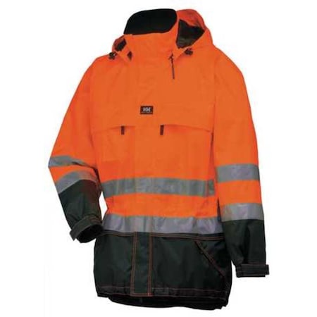 Helly Hansen Rain Jacket w/ Detachable Hood, Orange, S 71374_265-S