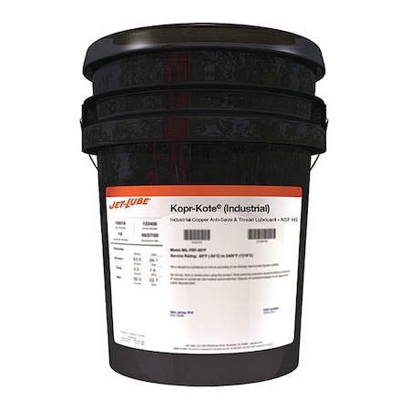 Jet-Lube Anti Seize Compound, 2.5 gal, Pail, Paste 10092