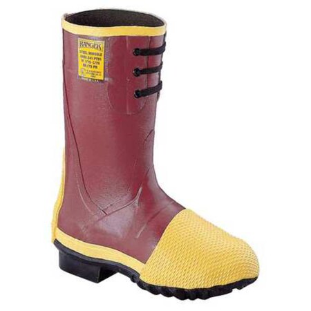 Ranger Oversock Boots, Sz 9, 14" H, Red, Stl, PR 2155/9