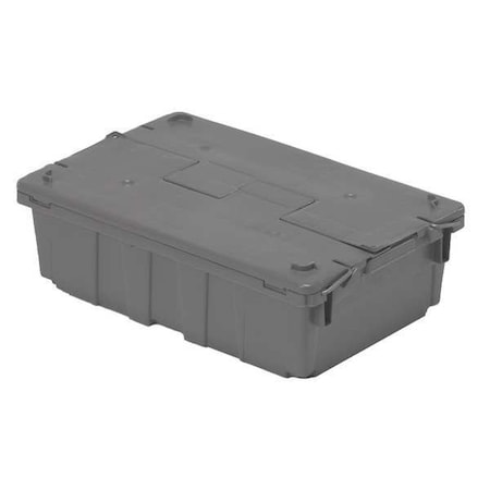 Orbis Attached Lid Container, 5.98 gal Volume Cap., 20 5/8 in L, 13 1/2 in W, 6 1/2 in H, Gray FP08 Gray