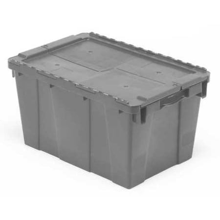 Orbis Attached Lid Container, 14.21 gal Volume Cap., 23 1/2 in L, 15 3/4 in W, 13 in H, Gray FP19 Gray