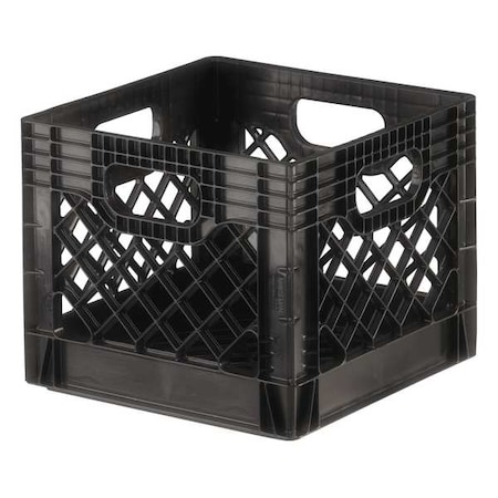 Orbis Stackable Straight Wall Tote, Black, Plastic DY16 Black