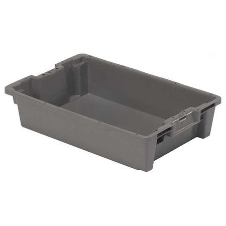Orbis Hang & Stack Storage Bin, Plastic, Gray, 5 1/4 in H, 15 3/4 in W, 23 5/8 in L GS6040-13 Grey