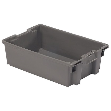 Orbis Hang & Stack Storage Bin, Plastic, Gray, 7 1/8 in H, 15 3/4 in W, 23 5/8 in L GS6040-18 Grey