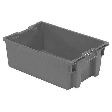 Orbis Hang & Stack Storage Bin, Plastic, Gray, 8 1/2 in H, 15 3/4 in W, 23 5/8 in L GS6040-22 Grey