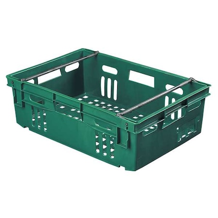 Orbis Hang & Stack Storage Bin, Plastic, Green, 7 1/2 in H, 16 in W, 23 3/4 in L AF2416-6 Green