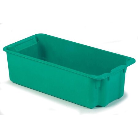 Lewisbins Stack and Nest Bin, Fiberglass Reinforced Polyester, 24 in W, 8 1/8 in H, 34 1/8 in L, Green SN3023-8
