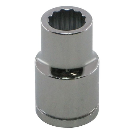 Westward WESTWARD 1/2 in Drive, 20mm Metric Socket, 12 Points, Steel, Chrome, 20 mm 10E252