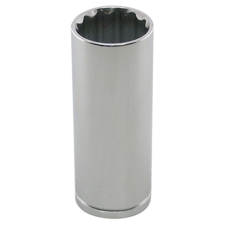 Westward WESTWARD 1/2 in Drive, 26mm Metric Socket, 12 Points, Steel, Chrome, 26 mm 10E266