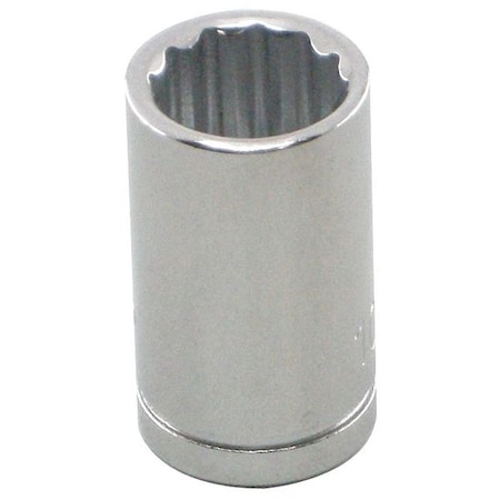 Westward WESTWARD 1/4 in Drive, 4.5mm Metric Socket, 12 Points, Steel, Chrome, 4.5 mm 10E876