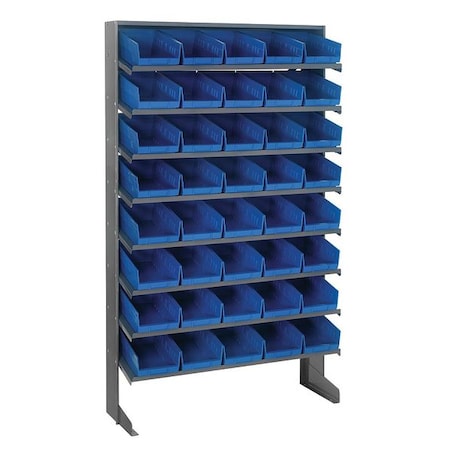 Quantum Storage Systems Steel Pick Rack, 12 in D x 64 in H x 36 in W, 8 Shelves, Blue QPRS-202BL