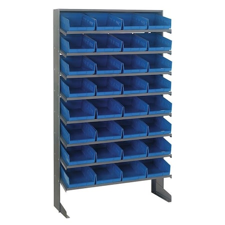 Quantum Storage Systems Steel Pick Rack, 12 in D x 64 in H x 36 in W, 8 Shelves, Blue QPRS-207BL