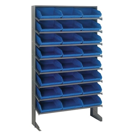 QUANTUM STORAGE SYSTEMS Steel Pick Rack, 36 in W x 64 in H x 12 in D, 8 Shelves, Blue QPRS-209BL