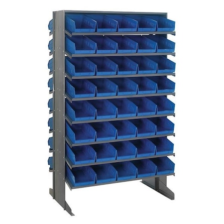 Quantum Storage Systems Steel Pick Rack, 24 in D x 64 in H x 36 in W, 16 Shelves, Blue QPRD-202BL