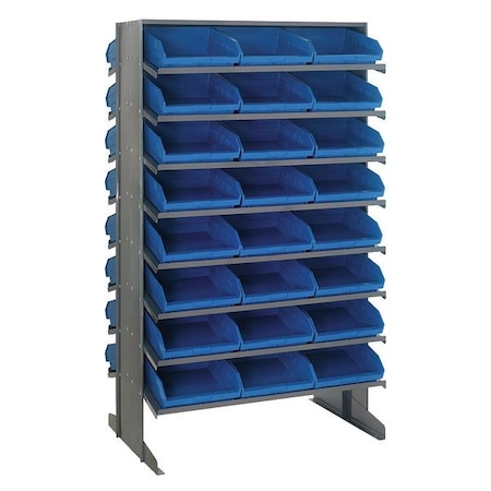 Quantum Storage Systems Steel Pick Rack, 24 in D x 64 in H x 36 in W, 16 Shelves, Blue QPRD-209BL