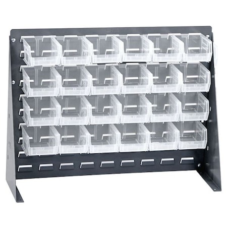 QUANTUM STORAGE SYSTEMS Steel Louvered Bench Rack, 27 in W x 1/4 in D x 21 in H, Gray QBR-2721-210-24CL