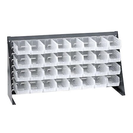 QUANTUM STORAGE SYSTEMS Steel Louvered Bench Rack, 36 in W x 1/4 in D x 20 in H, Gray QBR-3619-220-32CL