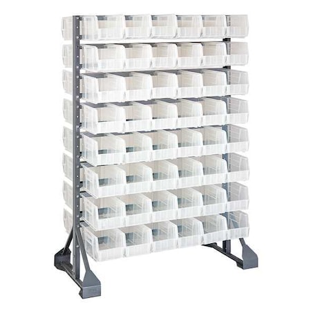 Quantum Storage Systems Steel Bin Rail Floor Rack, 20 in D x 54 in H x 36 in W, Clear QRU-16D-230-96CL