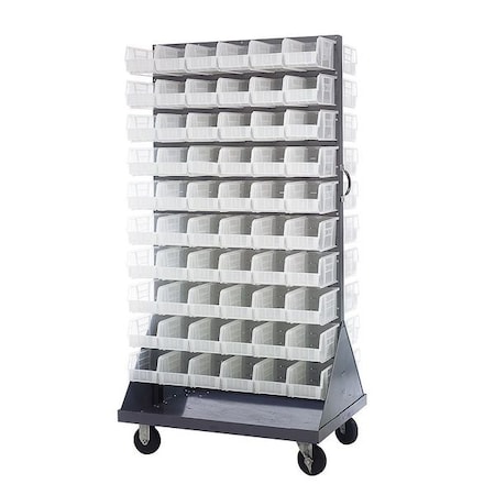 Quantum Storage Systems Steel Mobile Louvered Floor Rack, 24 in D x 72 in H x 36 in W, Gray QMD-36H-230CL