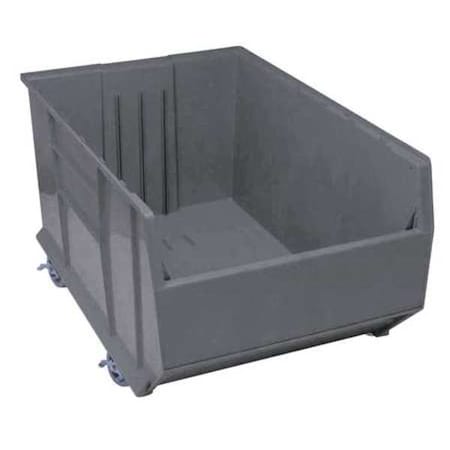 Quantum Storage Systems Mobile Storage Bin, Polypropylene, Gray, 17 1/2 in H, 23 7/8 in W, 41 7/8 in L QRB256MOBGY
