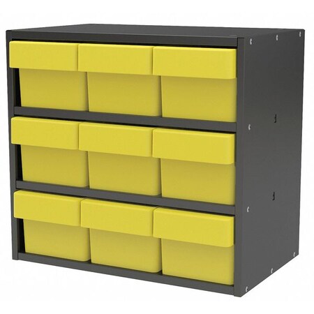 Akro-Mils Drawer Bin Cabinet with 18" W x 16-1/2" H x 11" D AD1811C62YEL