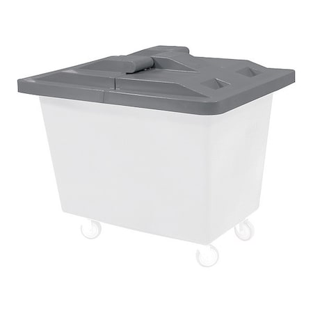 Royal Basket Trucks Poly Hinged Lid, 10 Bu, Gray G10-GRX-LDN