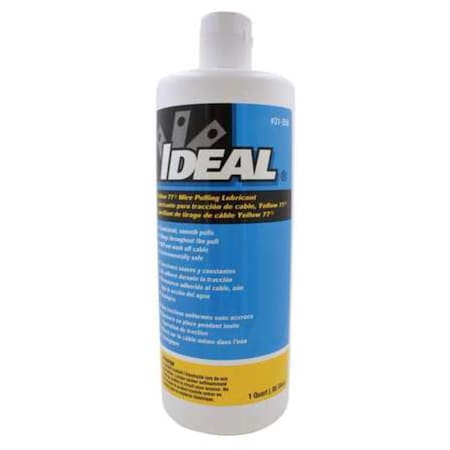 Ideal Wire Pulling Lubricant, 1 qt. Bottle, Ylw 31-358