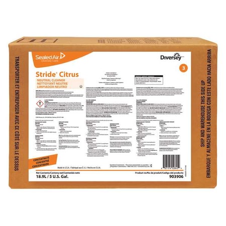 Diversey Neutral Floor Cleaner, 5 gal., Citrus 101109754