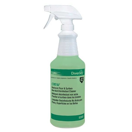 Diversey 32 oz. Clear, Polyethylene Preprinted Trigger Spray Bottle D03905