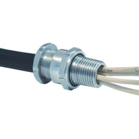 Appleton Electric Cable Connector, 1/2 in., Straight, Silver TC050055