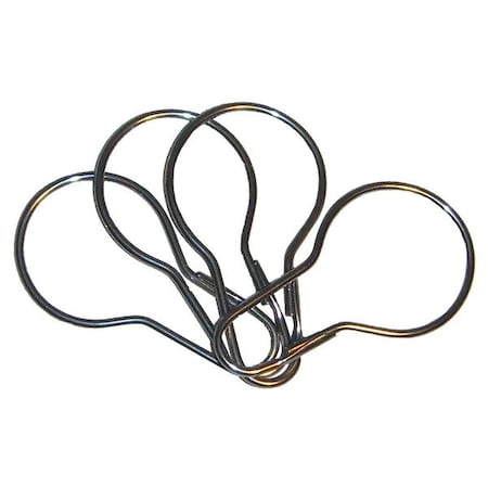 Zoro Select Shower Curtain Hooks, Zamac, Silver, 1-9/16" W 01-R9689H