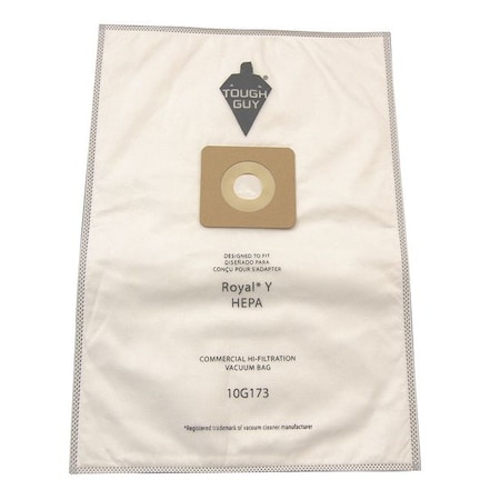 Tough Guy Vacuum Bag, 5-Ply, Synthetic HEPA Filter Bag, 10 PK 10G173
