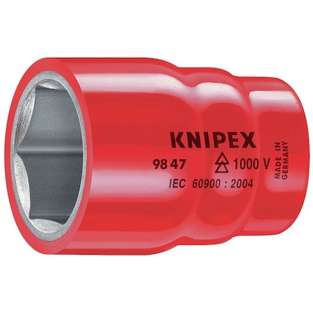Knipex 1/2 in Drive, 22mm Metric, Socket, 6 Points, 1/2 in. Dr, 22mm Hex 98 47 22