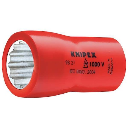 Knipex 3/8 in Drive, 1/4" SAE Socket, 12 Points, 3/8 in. Dr, 1/4 in.,  98 37 1/4"
