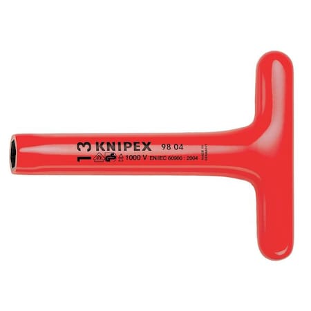 Knipex Nut Driver, 10.0mm, Hollow, Tee, Ins, 8 in. 98 04 10