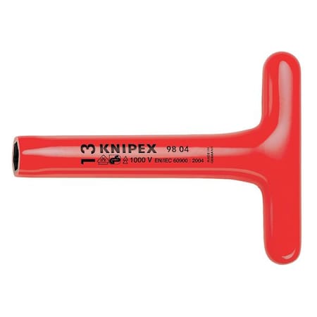Knipex Nut Driver, 17.0mm, Hollow, TeeI, ns, 8 in. 98 04 17