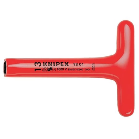 Knipex Nut Driver, 22.0mm, Hollow, Tee, Ins, 8 in. 98 04 22