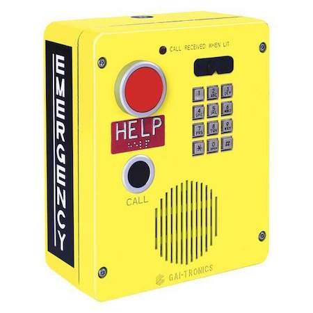 Hubbell Gai-Tronics Emergency Weatherproof Telephone 1 Button, Keypad 394AL-001