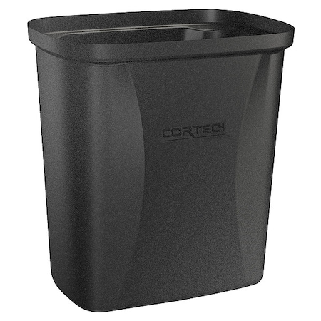 Cortech Cobra Mini Can 2-1/2 gal Rectangular Institutional Plastic Can, Black, None, Plastic, 7 7/8 in 710BK