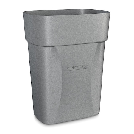 Cortech Cobra Mini Can 3-1/2 gal Rectangular Institutional Plastic Can, Gray, None, Plastic, 8 1/4 in 714BG