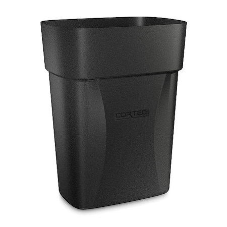 Cortech Cobra Mini Can 3-1/2 gal Rectangular Institutional Plastic Can, Black, None, Plastic, 8 1/4 in 714BK