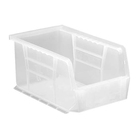Quantum Storage Systems Hang & Stack Storage Bin, Polypropylene, Clear, 5 in H, 6 in W, 9 1/4 in L QUS221CL