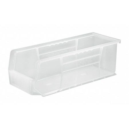Quantum Storage Systems Hang & Stack Storage Bin, Polypropylene, Clear, 5 in H, 5 1/2 in W, 14 3/4 in L QUS234CL