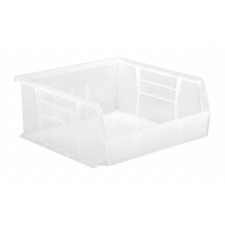 Quantum Storage Systems Hang & Stack Storage Bin, Polypropylene, Clear, 5 in H, 11 in W, 10 7/8 in L QUS235CL