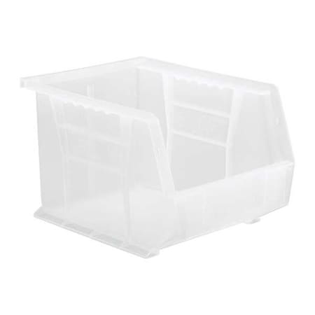 Quantum Storage Systems Hang & Stack Storage Bin, Polypropylene, Clear, 7 in H, 8 1/4 in W, 10 3/4 in L QUS239CL