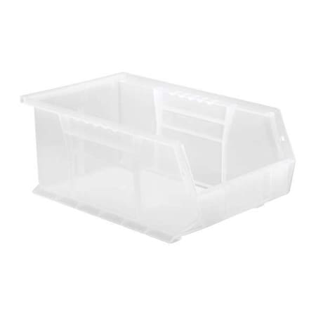 Quantum Storage Systems Hang & Stack Storage Bin, Polypropylene, Clear, 6 in H, 8 1/4 in W, 13 5/8 in L QUS241CL